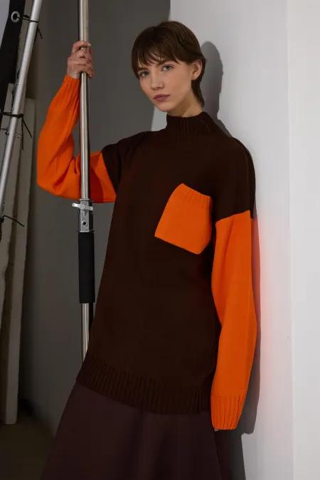 KNITTED TUNIC WITH POCKET DETAIL