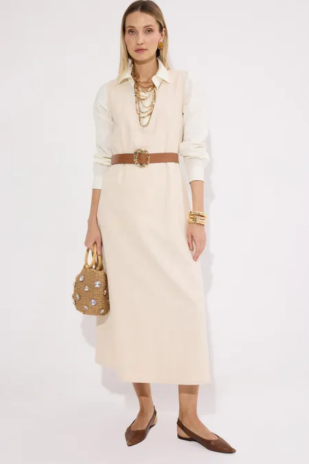 gilet en jean à col en V