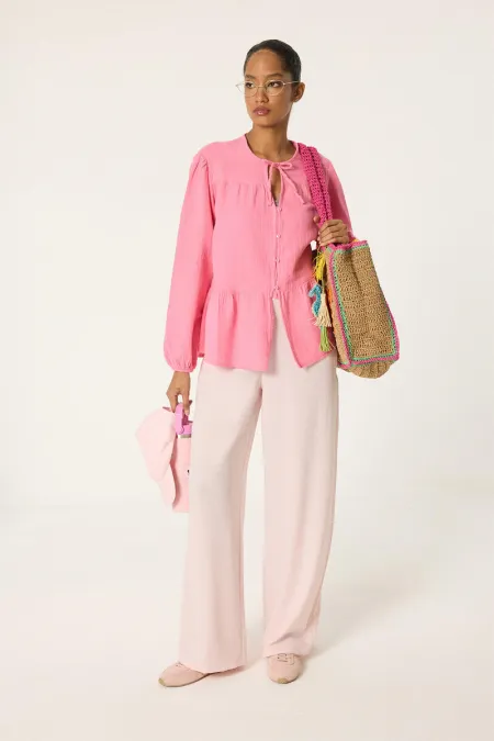 Balloon Sleeve Muslin Kimono