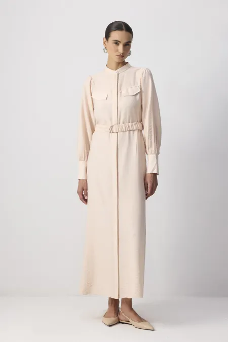 KEMERLİ VİSKON ELBİSE