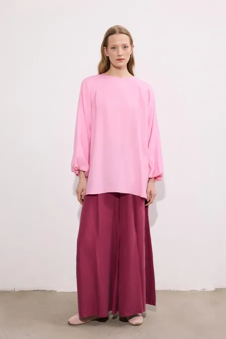 Balloon Sleeve Bicycle Collar Tunic