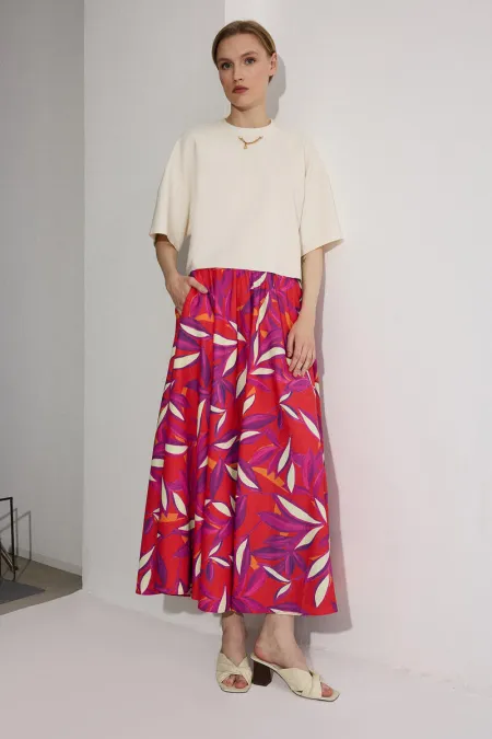 JUPE À TAILLE ÉLASTIQUE À MOTIFS