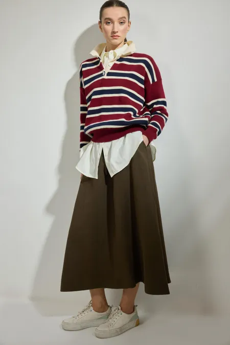 ELASTİK BEL CEPLİ ETEK