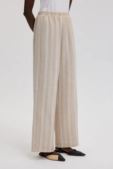 STRIPED PANTS WITH ELASTIC WAISTBAND STRIPED PANTS WITH ELASTIC WAISTBAND