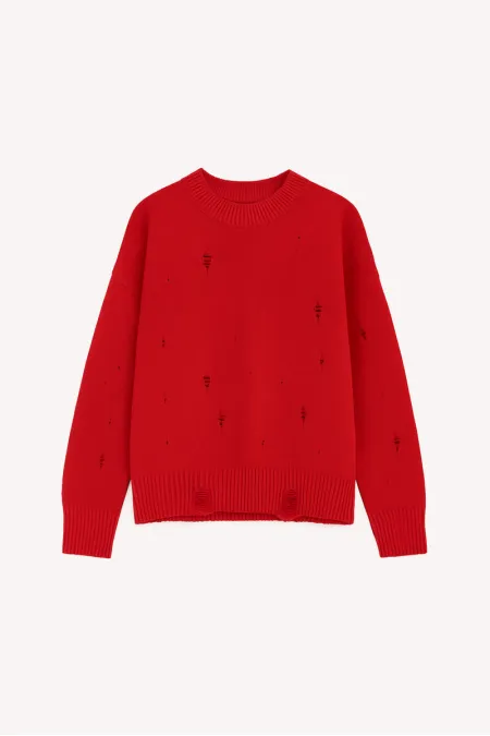 PULL EN TRICOT À MAILLES AJOUTÉES