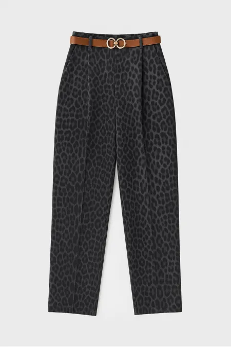 LEOPAR DESENLİ HAVUÇ PANTOLON