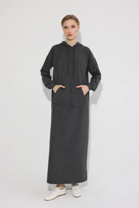 KAPÜŞONLU ÖRME ELBİSE