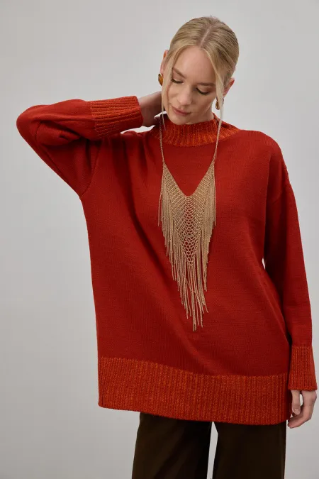 CONTRASTING COLORS KNITTED TUNIC