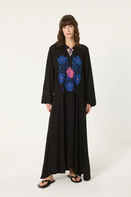 NAKIŞLI VİSKON ELBİSE