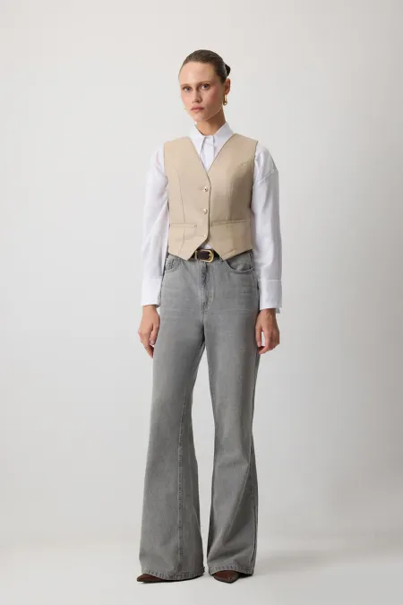 GILET BLAZER EN CUIR VEGAN