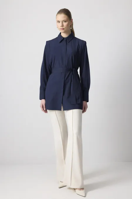 CHEMISE EN POPLIN CEINTURE