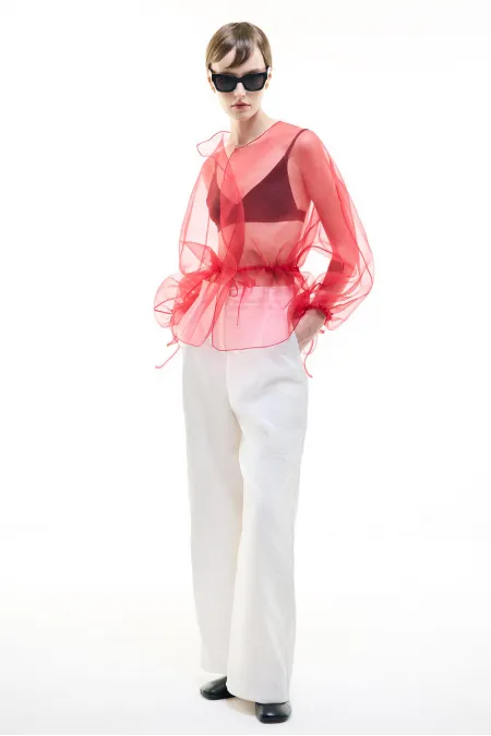 PLEATED CUP TROUSERS