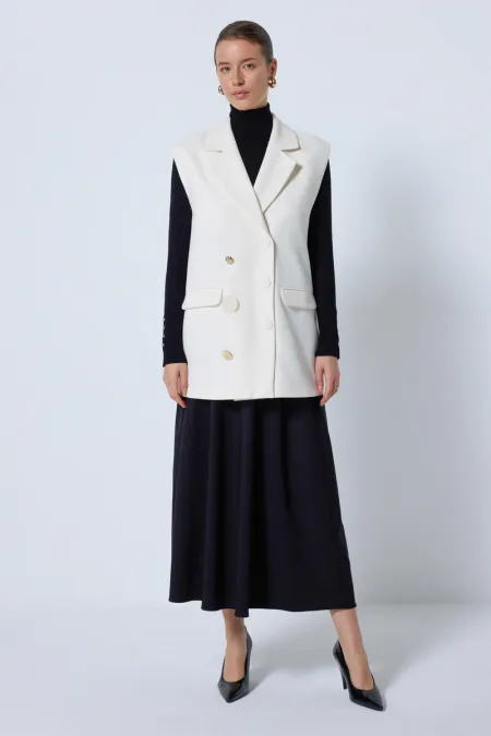 BUTTON DETAIL CREPE VEST
