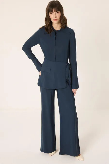 KEMER TASARIMLI GÖMLEK PANTOLON TAKIM