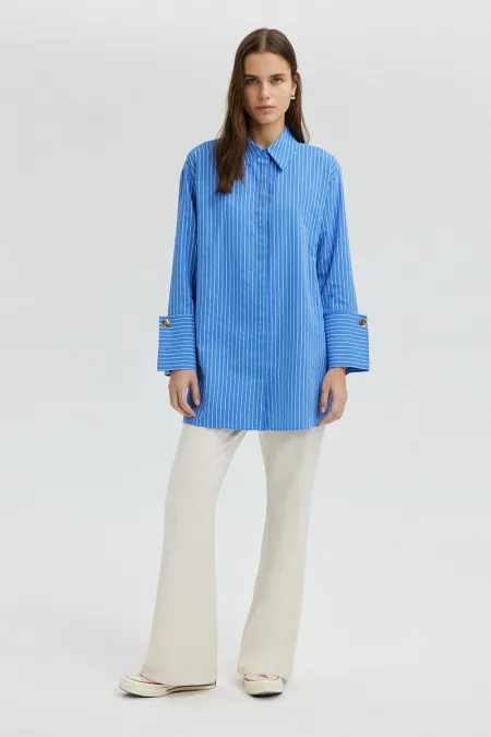 WIDE-CUFFS STRIPED SHIRT