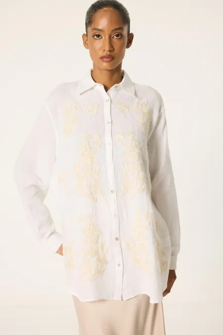 EMBROIDERED LINEN SHIRT EMBROIDERED LINEN SHIRT