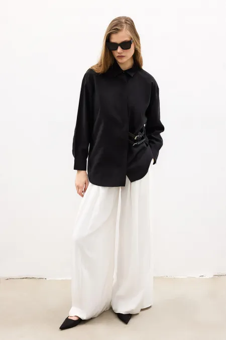 SHIRT WITH BELT DETAIL SHIRT WITH BELT DETAIL