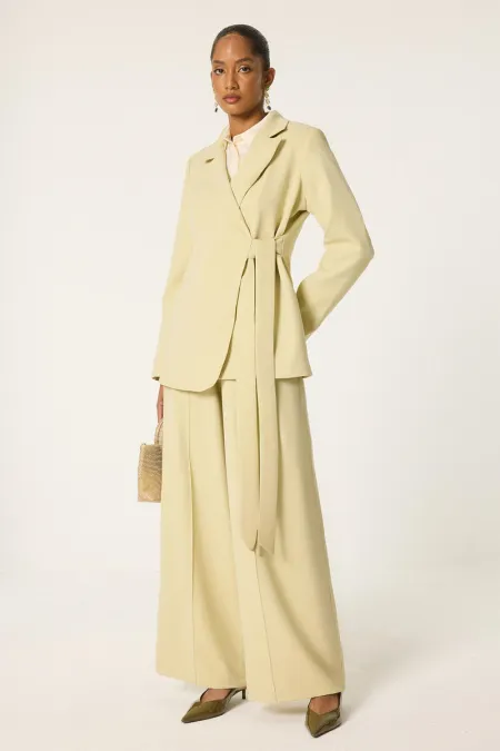 TIE-UP JACKET AND TROUSER SET