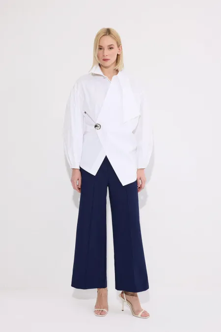 PANTALONS EN CRÊPE CÔTELÉS