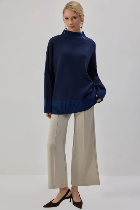 CONTRASTING COLORS KNITTED TUNIC