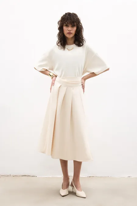 PLEATED BELTED SKIRT PLEATED BELTED SKIRT