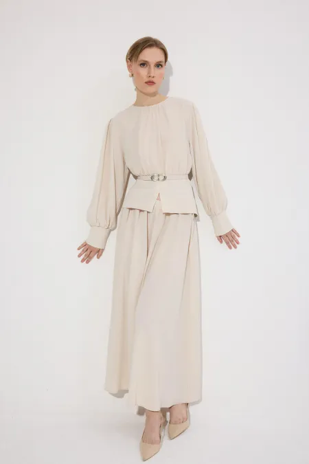 KEMER DETAYLI TUNİK ETEK TAKIM