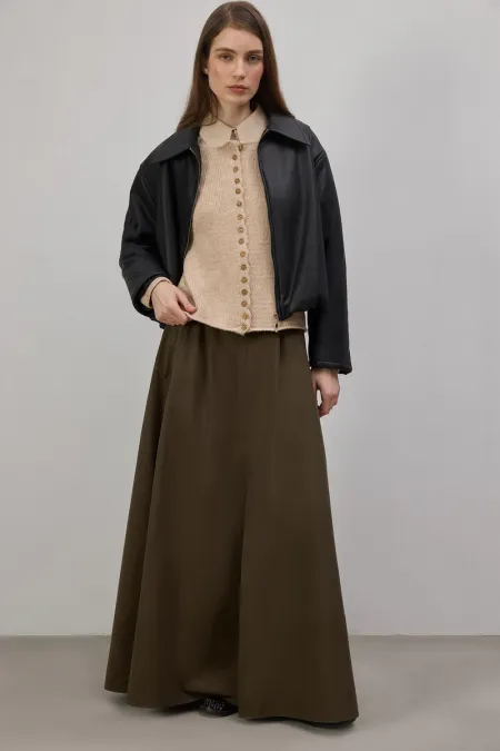 SHORT BUTTONED KNITTED CARDIGAN