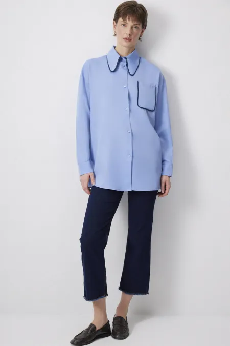 BİYE DETAYLI SATEN GÖMLEK