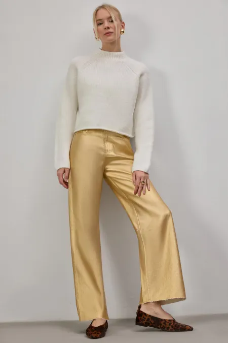 HIGH WAISTED METALLIC PANTS