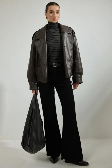 ÇİZGİLİ BOĞAZLI TRİKO KAZAK