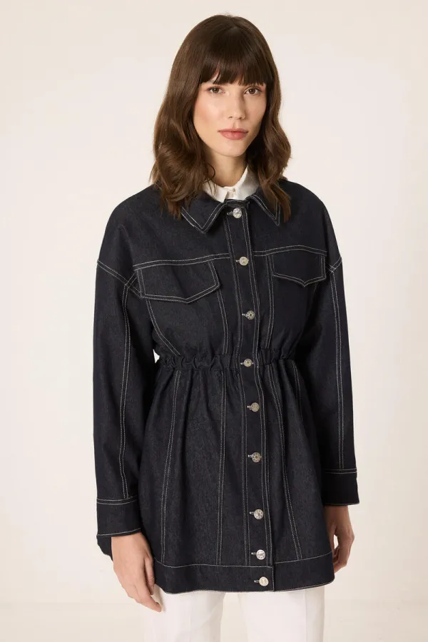 DİKİŞ DETAYLI DENİM CEKET