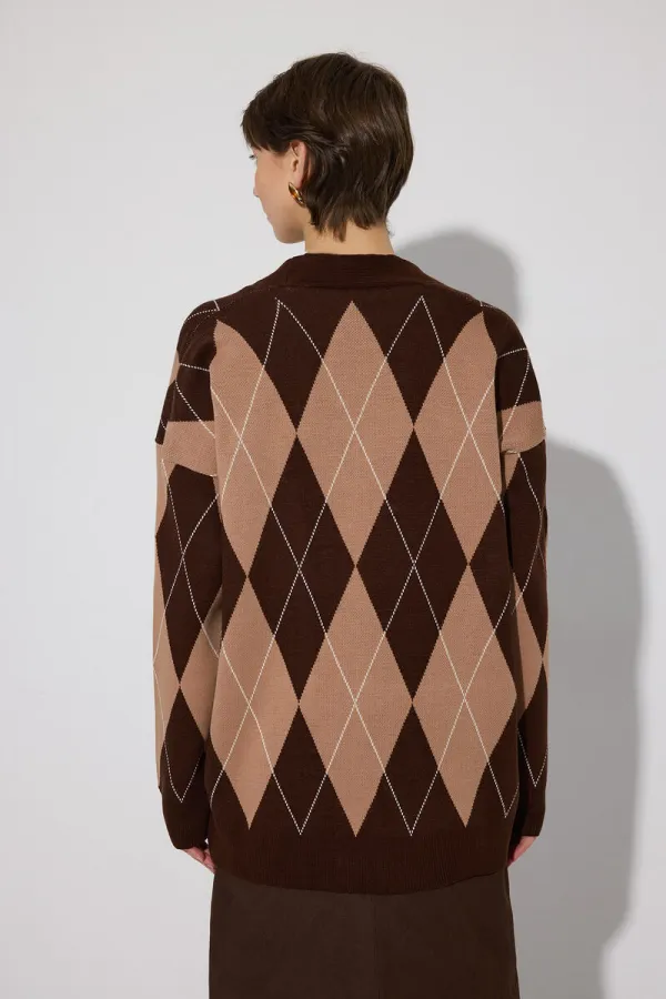 Gilet oversize à motif baklava Gilet oversize à motif baklava