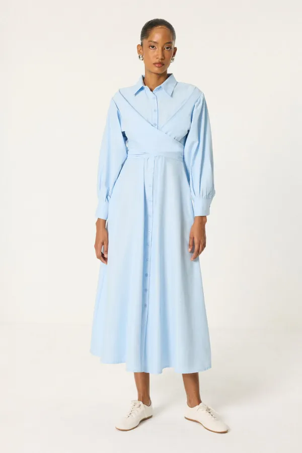 FRONT-TIE SHIRT DRESS