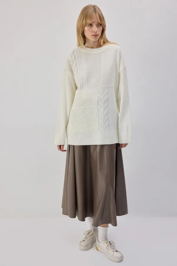 PULL EN MAILLE SURDIMENSIONNÉ À MOTIFS