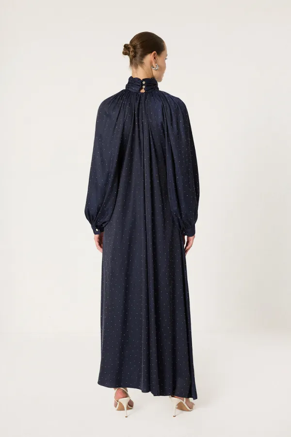 TAŞLI ŞİFON ELBİSE