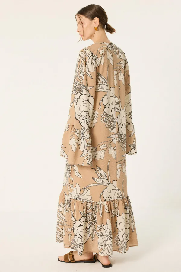 ROBE À CEINTURE EN CUIR À MOTIFS ROBE À CEINTURE EN CUIR À MOTIFS