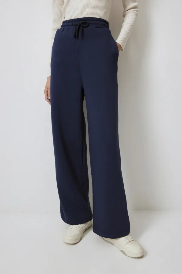 BELİ LASTİKLİ ŞARDONLU ÖRME PANTOLON