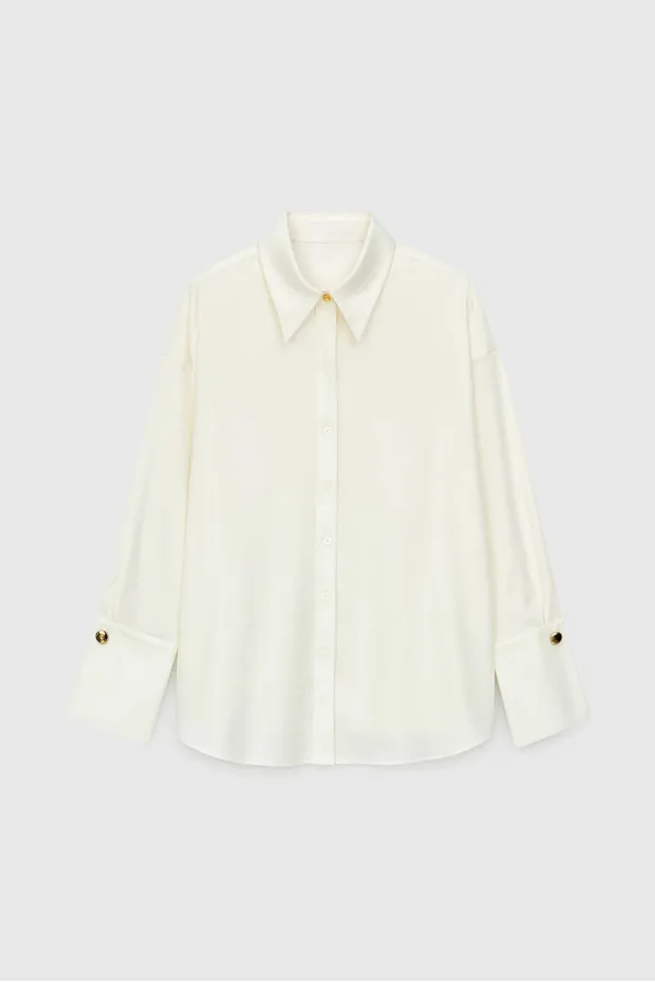 WIDE-CUFFS SATIN SHIRT
