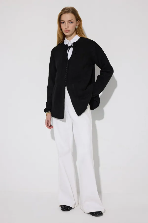 TIE-UP KNITTED CARDIGAN