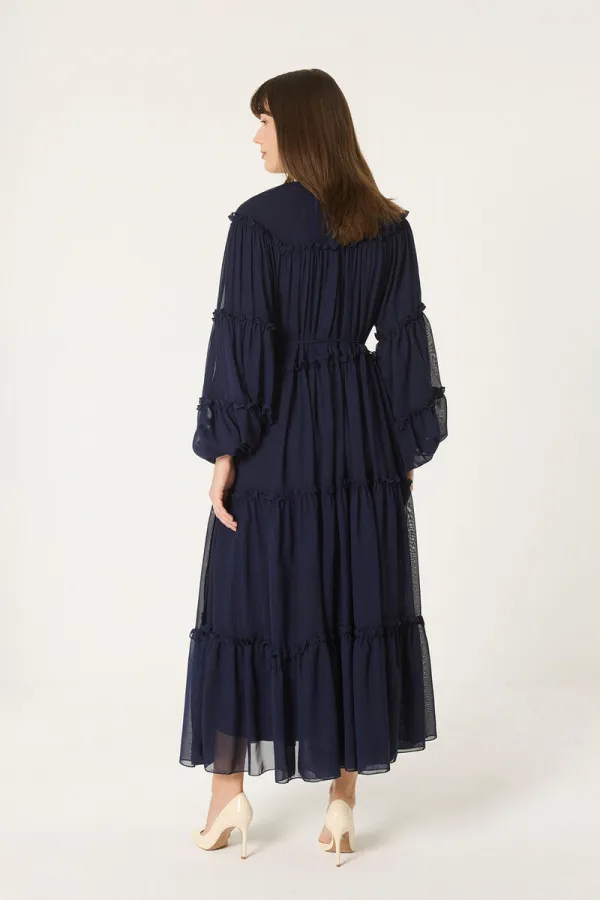 ROBE EN CHIFFON À VOLANTS