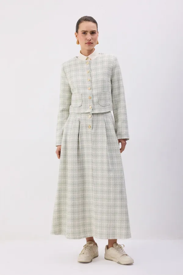 JACKET, SKIRT, TWEED SET