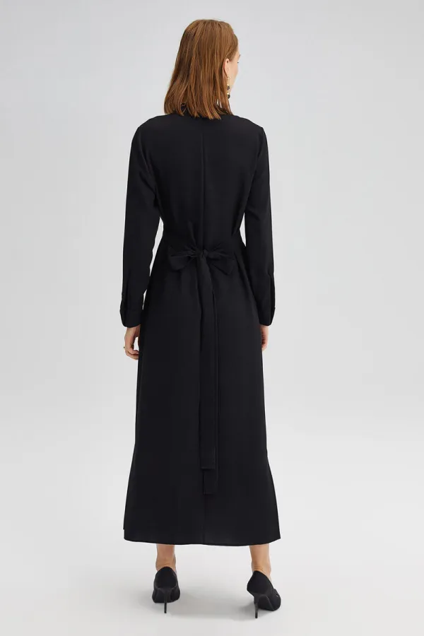 BELİ KEMERLİ KREP ELBİSE