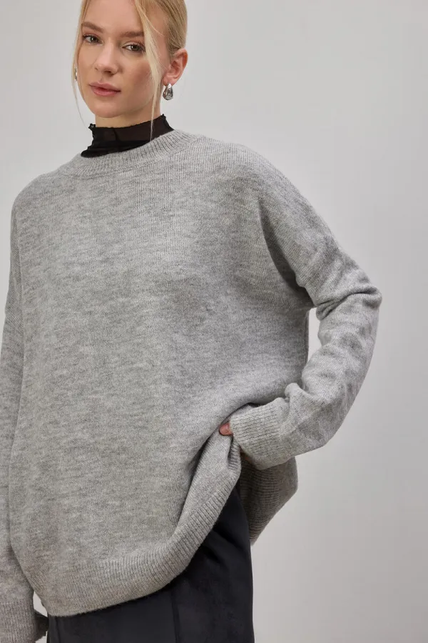 BİSİKLET YAKA OVERSİZE TRİKO KAZAK