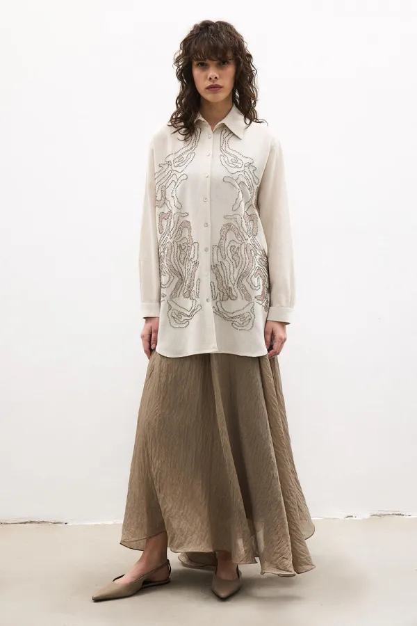 CHEMISE EN LIN BRODÉE