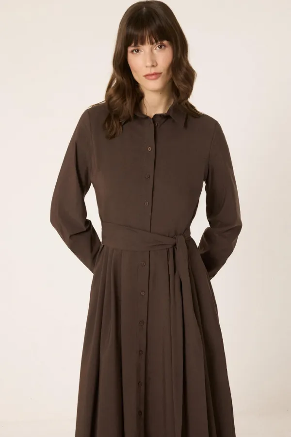 ROBE CHEMISE AVEC CEINTURE À LA TAILLE