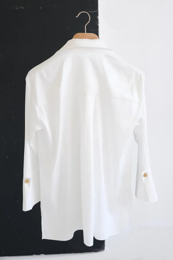 WIDE-CUFFS SATIN SHIRT