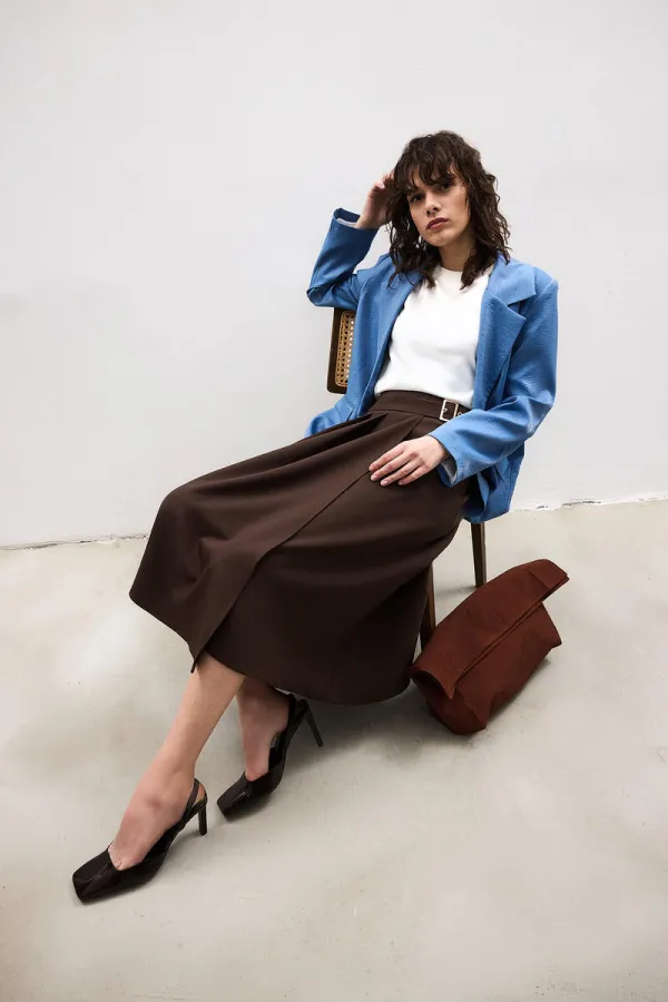 PLEATED BELTED SKIRT PLEATED BELTED SKIRT