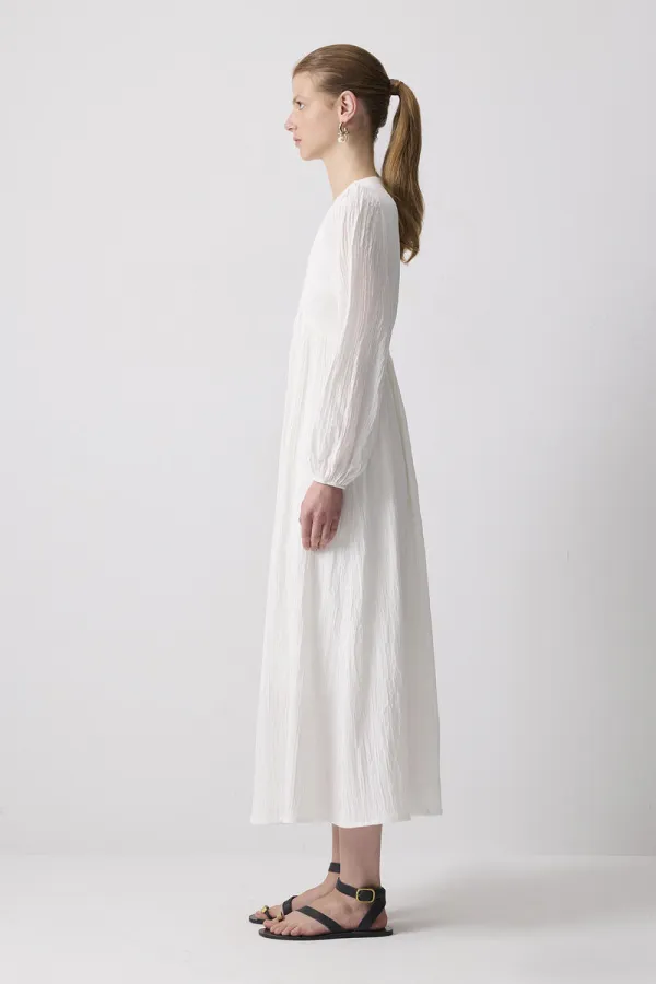 V YAKA GOFRE ELBİSE