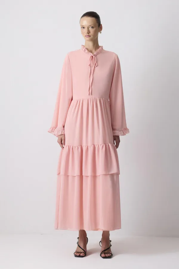 ŞİFON KATMANLI ELBİSE