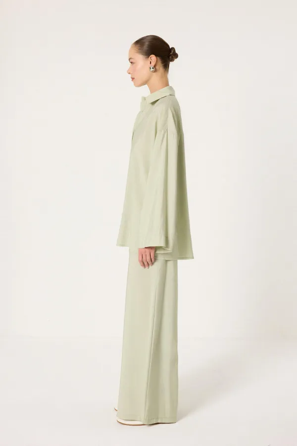 ENSEMBLE CHEMISE ET PANTALON EN MODAL ORNÉ DE PIERRES